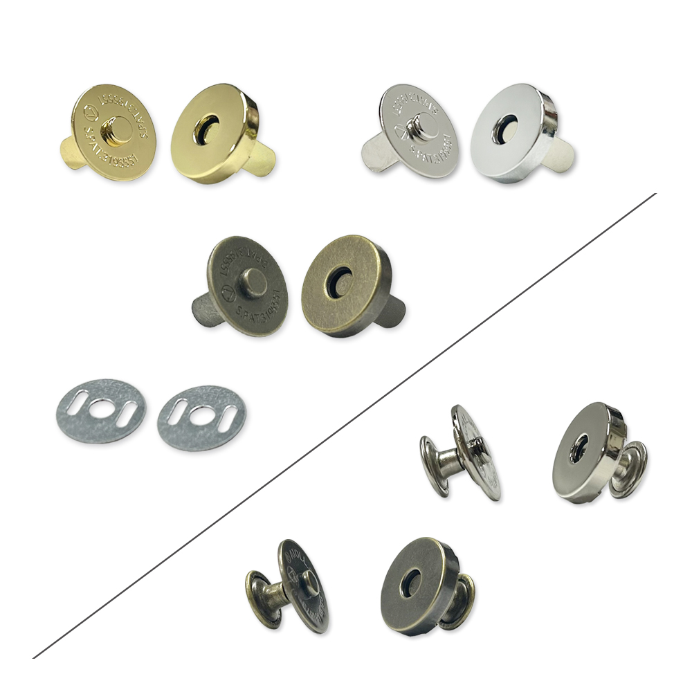 マグネットホック 14mm (差込式 / カシメ式) | ヌメ革と真鍮金具と